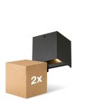 Pacco doppio D'Lite Luce Da Parete Elingen Aluminium Nero 4.9W 290lm - 830 Luce Calda -  | IP65 - Sensore Di Luce