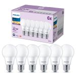 Confezione Multipack 6x Philips Bulbo LED E27 Pera Ghiaccio 5W 470lm - 827 Bianco Molto Caldo