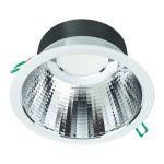 Philips Downlight LED Coreline DN142B Aluminium Bianca 19.2W 2300lm 60D - 830 Luce Calda | Ritaglio 200mm - IP20 - UGR<19 - Dimmerabile - Emergency