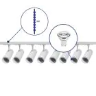 Set completo 1-Fase Rail 3 Metro Bianca | incl. 8x Faretti + GU10 2700K 3W Dimmerabile + Tappo Di Chiusura, Connettore di Alimentazione e I-Connettore