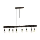 Eglo Luce Pendente Townshend 4 Acciaio Marrone Nero | IP20 - Adatto per 8x E27 