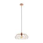 Eglo Luce Pendente Carlton 2 Acciaio Rame | IP20 - Adatto per 1x E27 